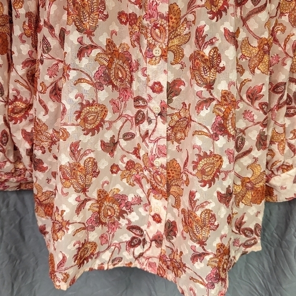 Ophelia Roe NWT Paisley Print Semi Sheer Top Sz 3X - Picture 4 of 13
